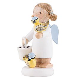 Flax Haired Angel with Titmice - 5 cm / 2 inch