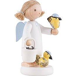 Flax Haired Angel with Titmice - 5 cm / 2 inch