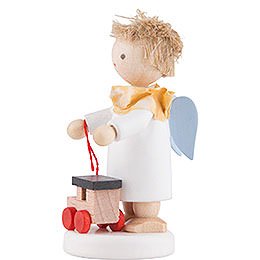 Flax Haired Angel with Toy Locomotive - 5 cm / 2 inch