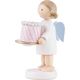 Flax Haired Angel with Feast Cake - 5 cm / 2 inch