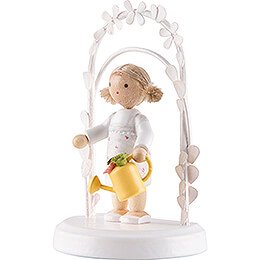 Flax Haired Children - Birthday Child with Watering Can - 7,5 cm / 3 inch