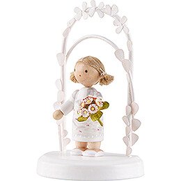 Flax Haired Children - Birthday Child with Roses - 7,5 cm / 3 inch