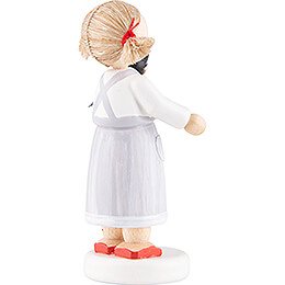 Flax Haired Children Girl with Devil - 5 cm / 2 inch