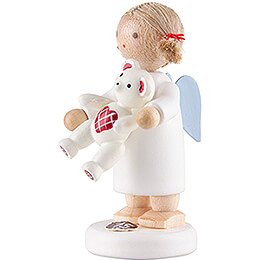 Flax Haired Angel with Teddy - 5 cm / 2 inch