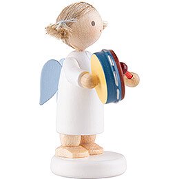 Flax Haired Angel with Tambourine - 5 cm / 2 inch