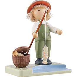 Flax Haired Children Boy with Rainbow Trouts - Edition Flade & Friends - 5 cm / 2 inch