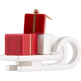 Schlitten mit Geschenken, weiß - Edition Flade & Friends - 2,5 cm
