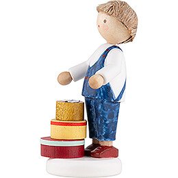 Flax Haired Children Boy with Chip Boxes - Edition Flade & Friends - 5 cm / 2 inch