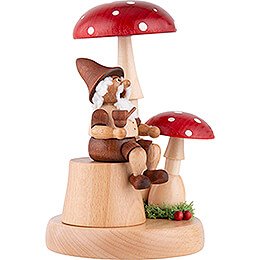 Smoker - Gnome beneath Toadstool - 16 cm / 6.3 inch