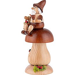 Smoker - Gnome on Brown Mushroom - 17 cm / 6.7 inch