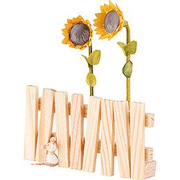 Garden fence with Sunflowers - 5,4 cm / 2.1 inch