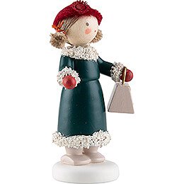 Flax Haired Children Girl with Handbag - Edition Flade & Friends - 5,1 cm / 2 inch
