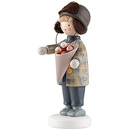 Flax Haired Children Boy with Cottage Cheese Balls - Edition Flade & Friends - 5,6 cm / 2.2 inch