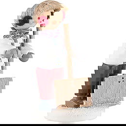 Flachshaarkinder Junge mit Schneeschippe - 4,8 cm