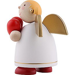Guardian Angel with Heart, White - 8 cm / 3.1 inch