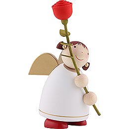 Guardian Angel with Rose, White - 8 cm / 3.1 inch