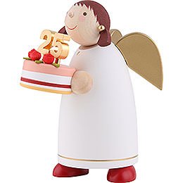 Guardian Angel with Fancy Cake, White - 8 cm / 3.1 inch