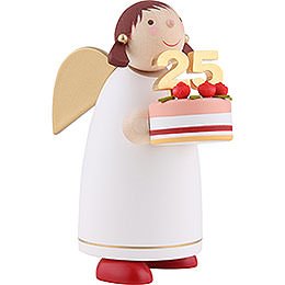 Guardian Angel with Fancy Cake, White - 8 cm / 3.1 inch