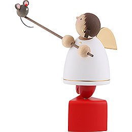 Guardian Angel with Mouse Balancing on Cheese - 8 cm / 3.1 inch