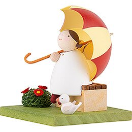 Guardian Angel with Umbrella on Bench - 3,5 cm / 1.3 inch
