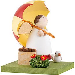 Guardian Angel with Umbrella on Bench - 3,5 cm / 1.3 inch