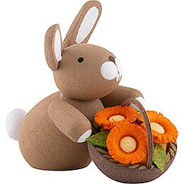 Bunny with Flower Basket - 3,5 cm / 1.4 inch