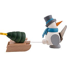 Snow Man Otto with Sleigh and Tree - 9 cm / 3.5 inch