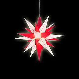 Herrnhuter Moravian Star A1e White/Red Plastic - 13 cm/5.1 inch