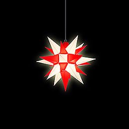 Herrnhuter Moravian Star A4 White/Red Plastic - 40cm/16 inch