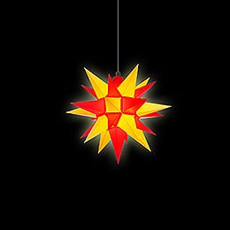 Herrnhuter Moravian Star A4 Yellow/Red Plastic - 40cm/16 inch