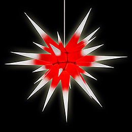 Herrnhuter Stern I8 weiß/roter Kern Papier - 80 cm