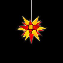 Herrnhuter Moravian Star I4 Yellow/Red Paper - 40 cm / 15.7 inch