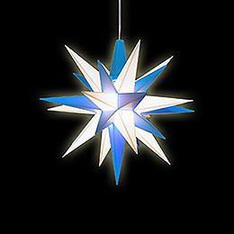 Herrnhuter Moravian Star A1e White/Blue Plastic - 13 cm/5.1 inch