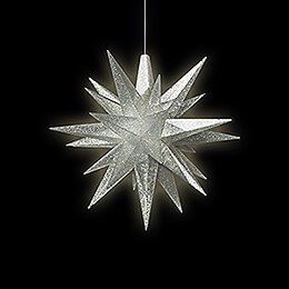 Herrnhuter Moravian Star A1e Silver Glitter Plastic - Special Edition 2022 - 13 cm / 5.1 inch