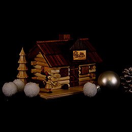 Smoking Hut - Charcoal Hut with Wood Worker and LED - 10,5 cm / 4 inch