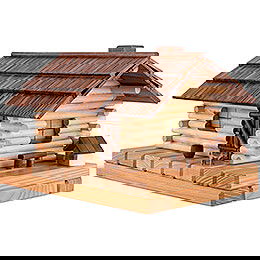 Smoking Lighted House - Forest Hut - 18 cm / 7.1 inch