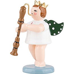 Angel with Crown and Bass Flute - 6,5 cm / 2.5 inch