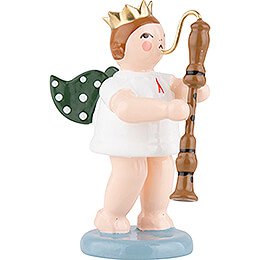 Angel with Crown and Bass Flute - 6,5 cm / 2.5 inch