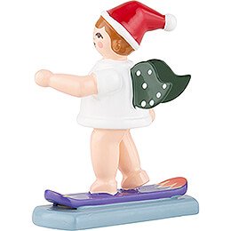 Christmas Angel with Hat on Snow Board - 6,5 cm / 2.5 inch