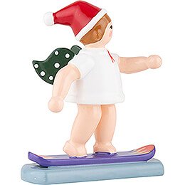 Christmas Angel with Hat on Snow Board - 6,5 cm / 2.5 inch