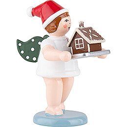 Baker Angel with Hat and Ginger Bread House - 6,5 cm / 2.5 inch