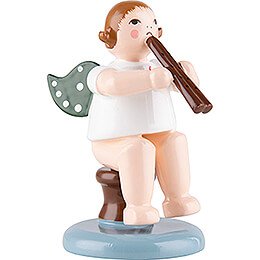Angel Sitting with Double Flute - 6,5 cm / 2.6 inch