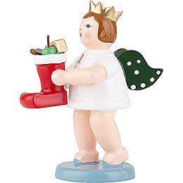 Gift Angel with Crown and Santa Boot - 6,5 cm / 2.6 inch