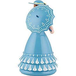 Biedermeierfrau in blau mit Schirm - 11 cm