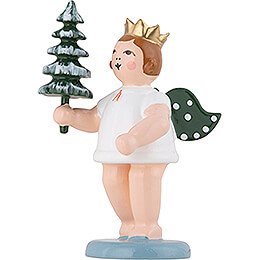 Advent Angel with Crown and Tree - 6,5 cm / 2.6 inch