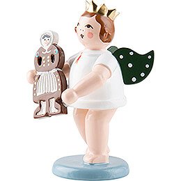 Engel mit Krone und Pfefferkuchenfrau - 6,5 cm