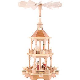 2-Tier Pyramid - Nativity, Natural with Dark Roof 52 cm / 20.5 inch