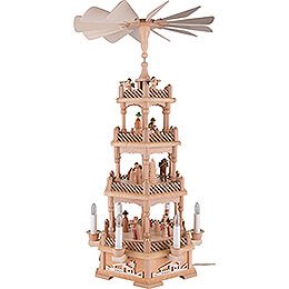 4-Tier Pyramid - Nativity, Natural, Electric - 61 cm / 24.1 inch