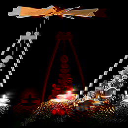 1-stckige Pyramide Weihnachtsmann - 23 cm