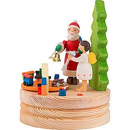 Spieldose Weihnachtsmann mit Christkind - 13 cm